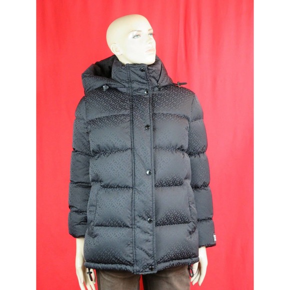 NWT BURBERRY SELLINDGE BLACK TB MONOGRAM LOGO HOODED DOWN PUFFER JACKET L $1790 - Picture 7 of 13